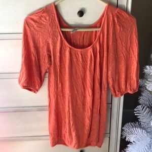 Orange gathered top